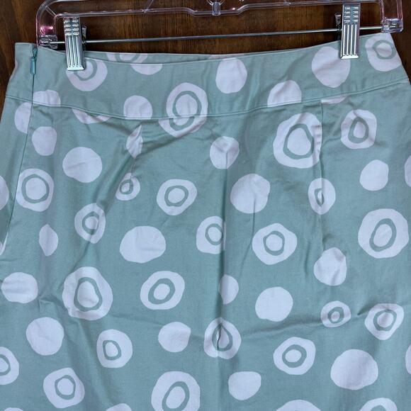 Talbots Womens Skirt Green White Polka Dot Pattern A-Line Stretch 8 Petite - Picture 11 of 12